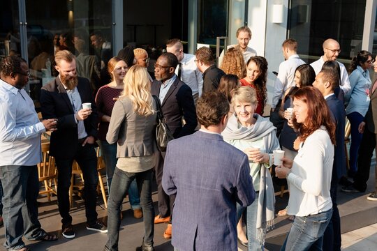 Networking event with diverse professionals