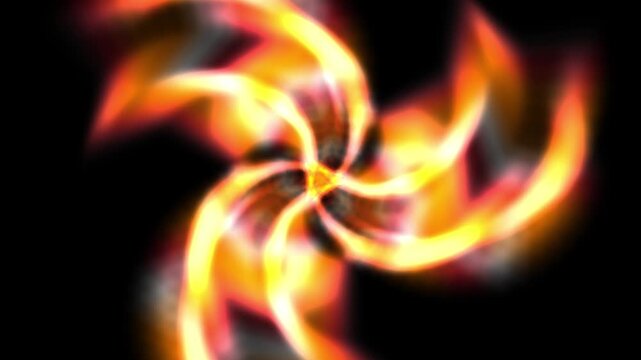 Vibrant flames swirl in a hypnotic motion. Fiery tendrils pulse with warm, glowing intensity.