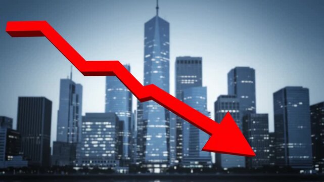 Economic Downturn in the City - A Visual Representation of Market Decline.