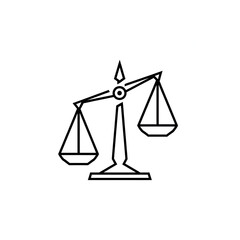 Minimalist Balanced Scales of Justice Geometric Vector Logo