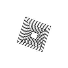 Modern Abstract Geometric Logo with Nested Concentric Squares Rotated 45 Degrees