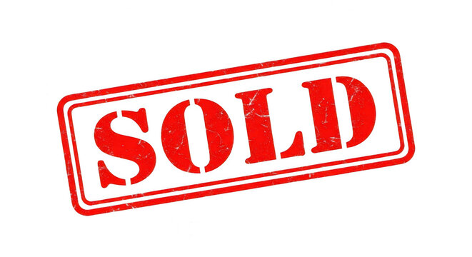 Red sold stamp sign with a grunge texture for business marketing isolated png