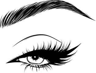 Obraz premium Eye Lashes Eyebrow Eyeliner