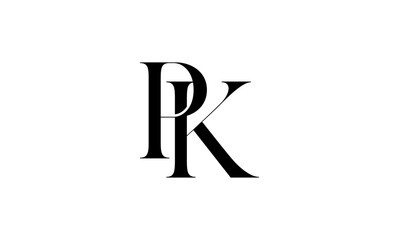 Obraz premium PK initial letter logo or PK monogram