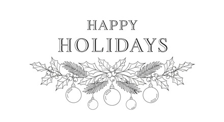 Black and white holiday greeting text. © Dzaki_Mahir
