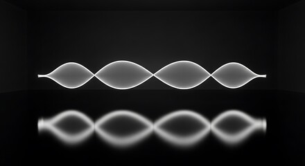 Abstract white sine wave pattern with reflection seamless loop 4k
