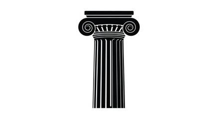 Ancient greek column capital in striking black and white silhouette © Soleman