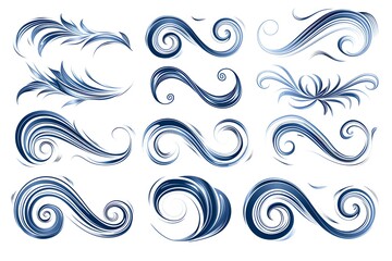 Fototapeta premium Elegant Decorative Swirl Ornament Set with Vintage Floral Elements. Decorative vintage frames, borders, corners. Retro ornamental frame vector set.