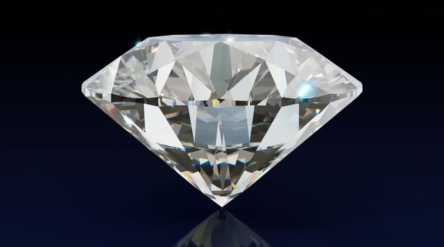 Brilliant-Cut Diamond on Dark Background &ndash; Studio Macro, High-detail faceted diamond with crisp sparkle and refractions, isolated on a dark gradient backdrop&mdash;luxury gemstone product shot.