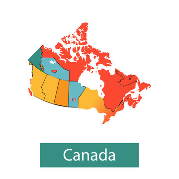 Canada Map With Provincial Regions Design