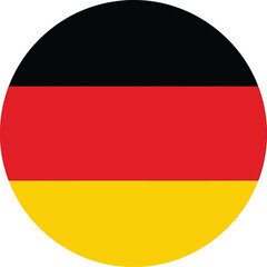 Obraz premium Flag of germany displayed in a circular format with black, red, and yellow horizontal stripes Vector