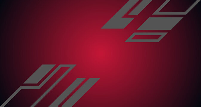 Red Geometric Abstract Background with Modern Grey Shapes