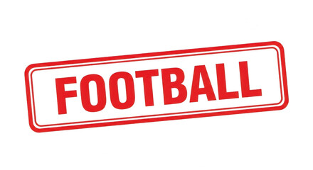 Red rubber stamp with the word football written in capital letters isolated png