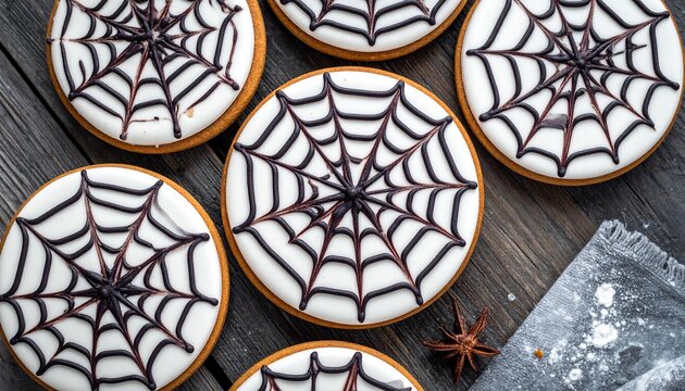 Halloween Kekse mit Spinnennetz