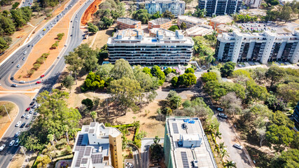 The Octogonal Area, in the Southwest neighborhood, is a prime location known for its octagonal-shaped gated communities. It stands out for its high property values and prime location, Brasília, 2023 © Wagner