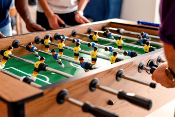 Exciting foosball game action. © Rawpixel.com