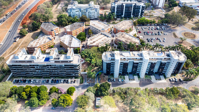 The Octogonal Area, in the Southwest neighborhood, is a prime location known for its octagonal-shaped gated communities. It stands out for its high property values and prime location, Bras&iacute;lia, 2023