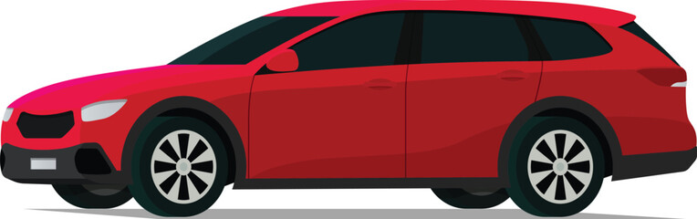 Family wagon angled front side view illustration © kabutlazuardi