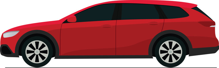 Family wagon flat side view illustration © kabutlazuardi