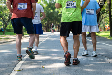 Fototapeta premium Marathon runners in park