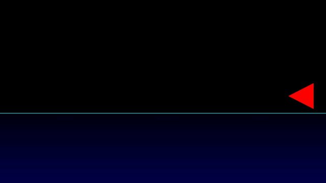 Minimalist Digital Interface: Red Arrow on Cyan Line in Dark Space