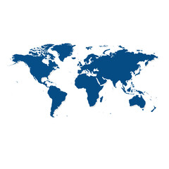 Obraz premium World Map Illustration Blue Globe Earth Continent Countries Geography Education Travel Atlas Global View Vector Graphic Design