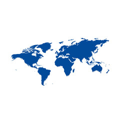 Fototapeta premium World Map Illustration Blue Globe Earth Continent Countries Geography Travel Education Global Atlas Vector Design Background