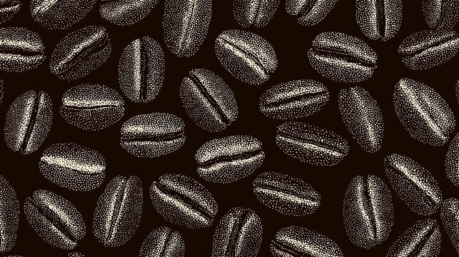 coffee bean pattern seamless background for cafe and food design