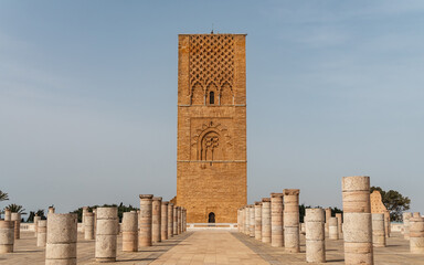 View of the Historic Hassan Tower in Rabat
