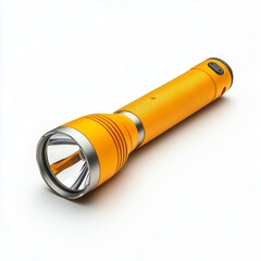 Bright Yellow Flashlight Resting on a Plain Surface