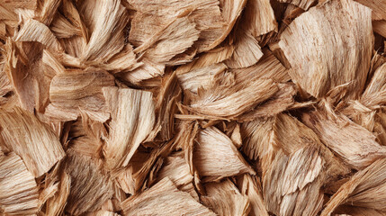 Wood shavings create a seamless pattern on a flat surface