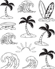 set of vector icons of nature