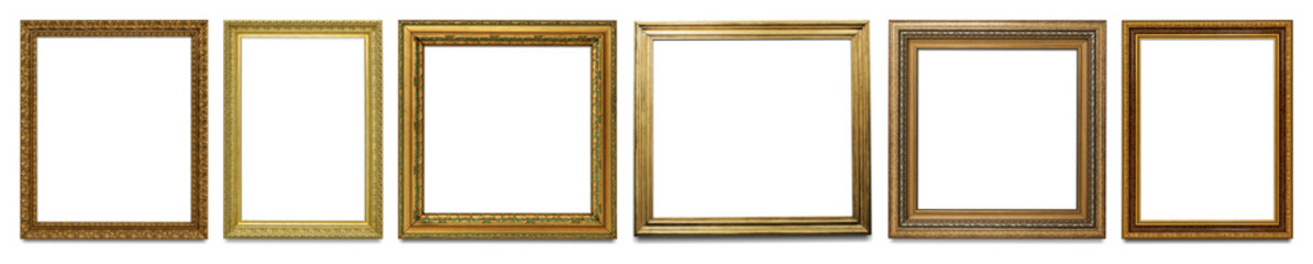 Fototapeta premium Golden frames with ornate designs element set