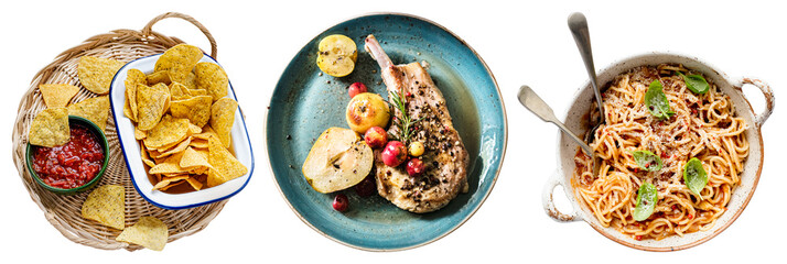 Delicious trio of meals element set