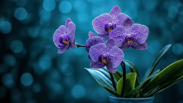 Elegant Purple Orchid Display - A Floral Still Life.