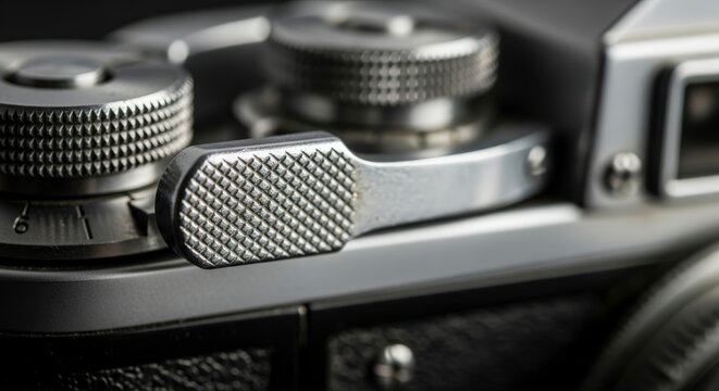 Close-up of camera dials and buttons.