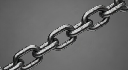 Fototapeta premium Symbol of Strength - A Heavy Industrial Metal Chain in Stark Monochrome.