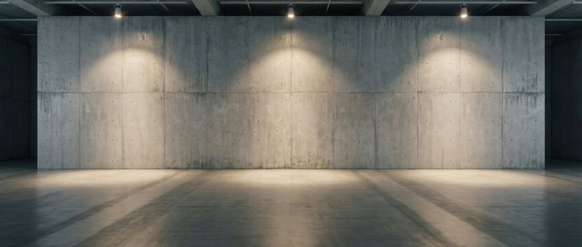 Artistic display of concrete walls in an industrial studio showcasing minimalist design modern aesthetics indoor environment artistic perspective for creative projects