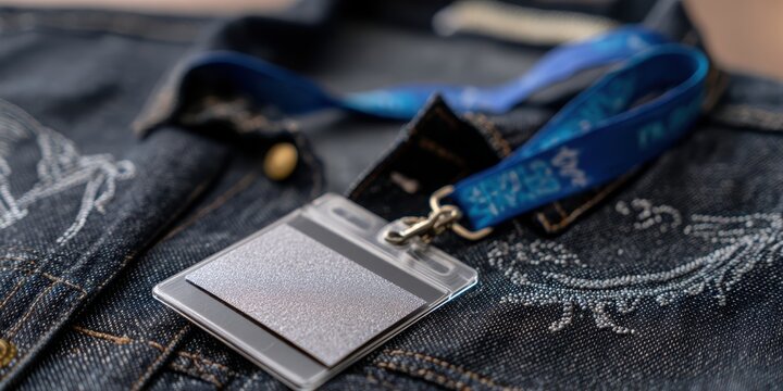 vip event access, flat lay with cma awards vip backstage pass, official logos, holograms, and an id placeholder on a textured denim jacket with western embroidery includes a silver sharpie and folded