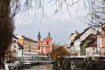Obraz premium Travel destination in Europe, Ljubliana city in Slovenia.