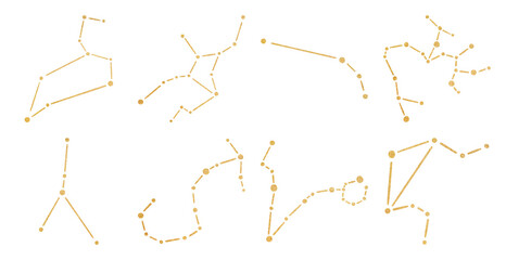 PNG Golden constellation line art element set on transparent background © Rawpixel.com