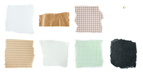 PNG Torn paper note collection on transparent background