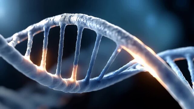 DNA double helix visualization on screen with genetic variants highlighted showing inherited disease susceptibility while counselor discusses cascade testing for family members, ideal for precision