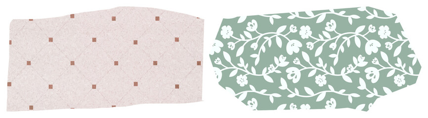 Obraz premium PNG Floral and geometric pattern design element set on transparent background