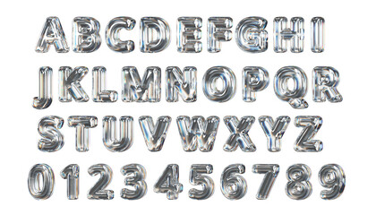 Modern 3D Render Typography Texts A to Z and Number Vibrant Colorful Style Collection Isolated Background   © sarawut795