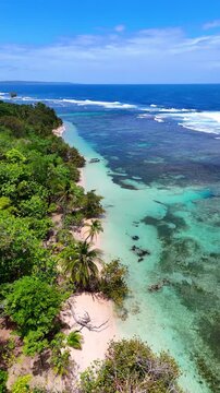 Drone View in Panama at Bocas del Toro Isla Bastimentos Polo Beach