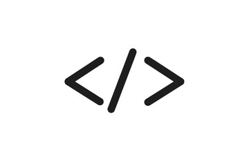 Fototapeta premium Clean Minimalist Code Icon Vector Graphic Representing Software Development, Web Programming, Source Code, and Digital Technology, Ideal for Modern UI/UX Designs, Developer Tools, and Innovative IT So