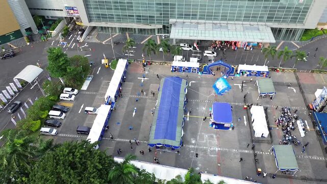 drone view grand city surabaya