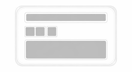 Abstract White Card Design with Rounded Corners and Grey Placeholder Elements
