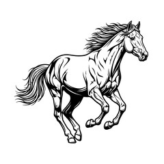 Obraz premium Elegant Horse Galloping Silhouette - Dynamic Animal Illustration